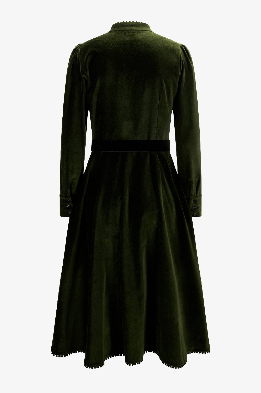Kinga Mathe Samtkleid Ann in Olive Blitzangebot