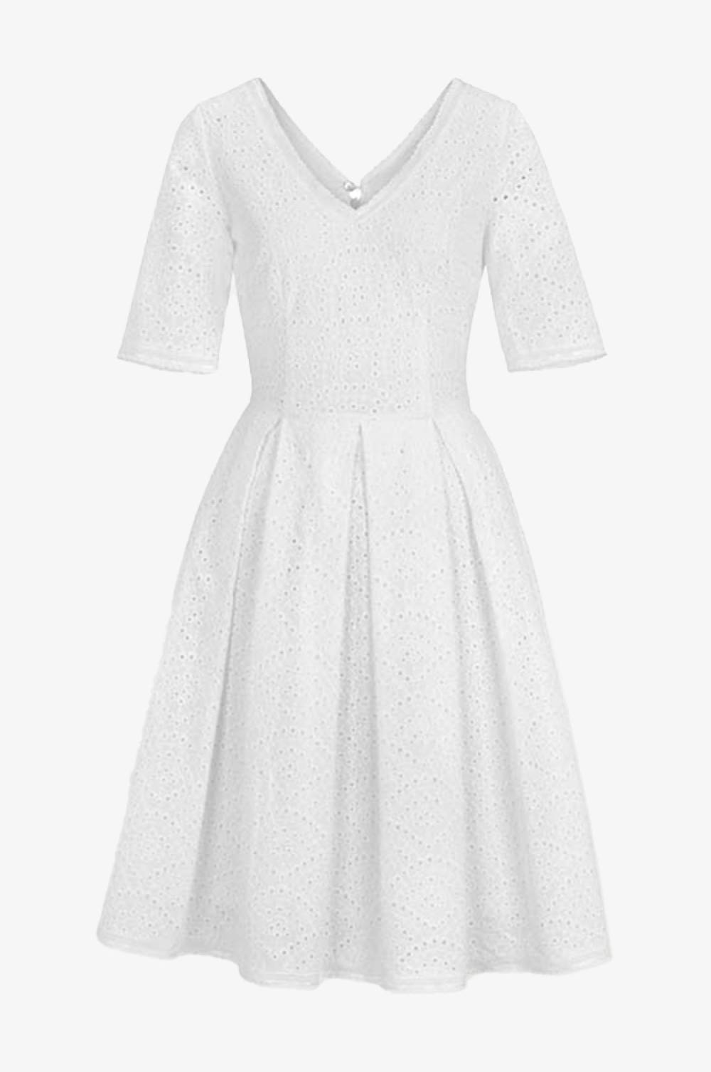 Kinga Mathe Baumwoll-Kleid Kloe in Weiß Saisonale Angebote