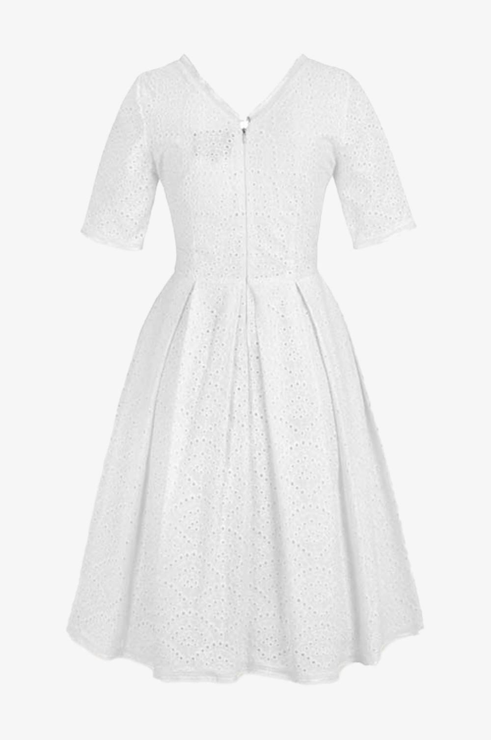 Kinga Mathe Baumwoll-Kleid Kloe in Weiß Saisonale Angebote