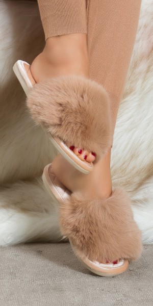 Koucla Sexy Pantolette mit Kunstfell Bis zu 55% Rabatt