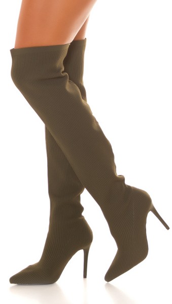 Koucla Sexy Musthave Overknee Stiefel gerippt Discount Store für neue Produkte