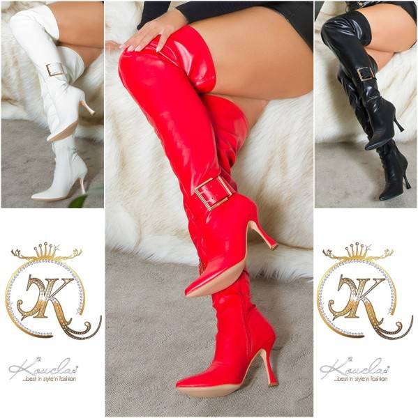 Koucla Sexy Overknees mit Schnalle Kostenloser Versand international