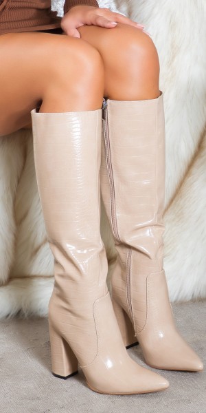 Koucla Sexy Musthave Stiefel in Kroko Optik Begrenzt auf 3 Tage