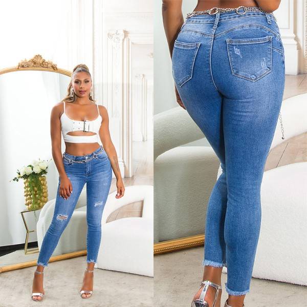Koucla Sexy Highwaist Push Up Skinny Jeans Used Look Online
