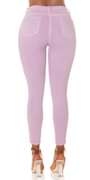 Koucla Sexy Highwaist Jeans "flieder" mit Knopf-Details Angebote
