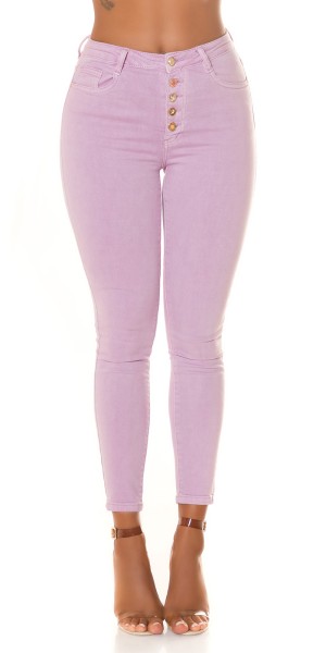 Koucla Sexy Highwaist Jeans "flieder" mit Knopf-Details Angebote