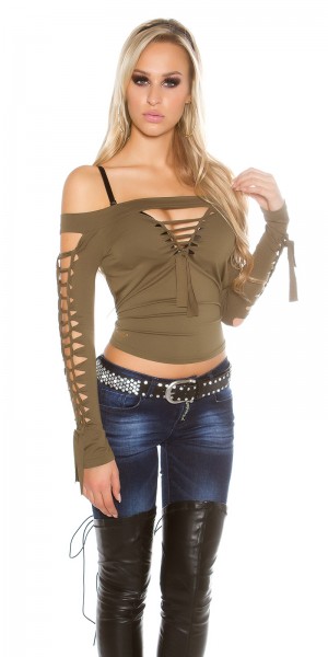 Koucla Sexy KouCla Shirt mit sexy Rissen Valentinstagsangebot