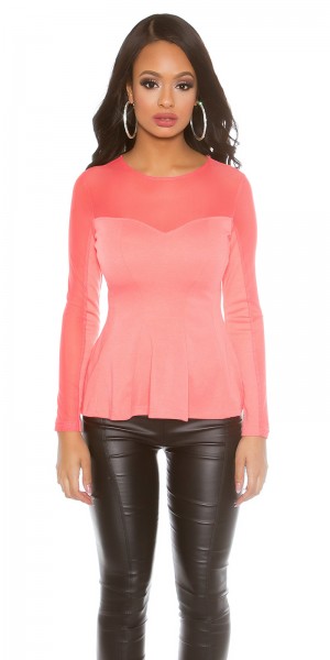 Koucla Sexy Koucla PartyShirt transparent mit Schösschen Top Angebot