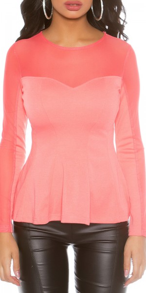 Koucla Sexy Koucla PartyShirt transparent mit Schösschen Top Angebot