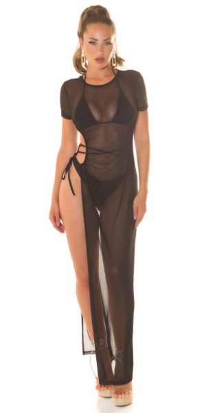 Koucla Sexy Koucla Kurzarm Mesh Cover-Up mit XXL Schlitz Bis zu 65% Rabatt
