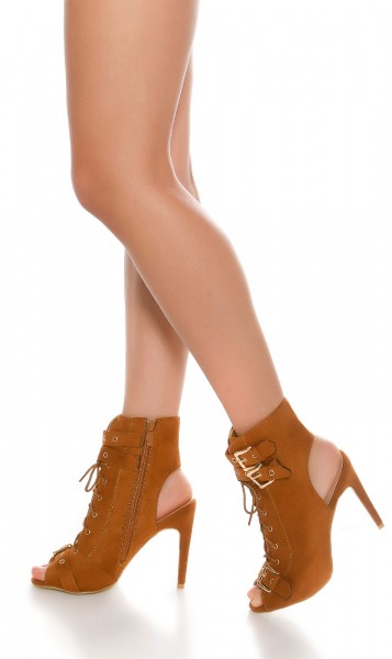 Koucla Sexy Peeptoe Stiefelette geschnürt Hotsell