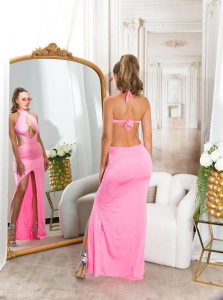 Koucla Sexy Neckkleid rückenfrei mit Strass Sonderangebot