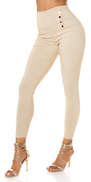 Koucla Sexy Highwaist Hose mit Deko Knöpfen Exklusivangebot