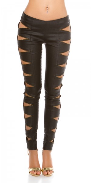 Koucla Sexy KouCla Lederlook Hose open Zips Kauf eins, bekomm eins gratis