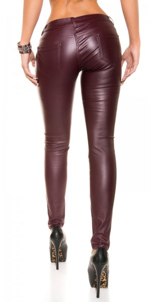 Koucla Sexy Lederlook Hose mit Zip Taschen Sonderangebot der Fabrik