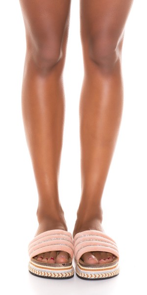 Koucla Sexy Plateau Pantoletten mit Strass Black Friday Preise