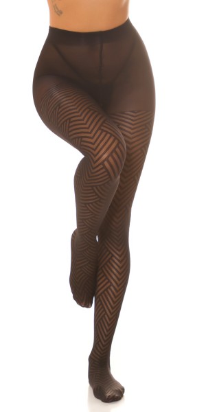 Koucla Sexy Strumpfhose mit geometrischem Muster Saisonschlussverkauf