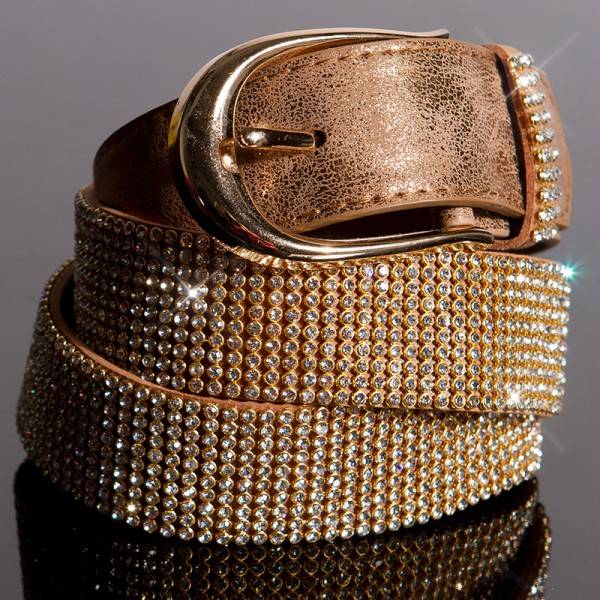Koucla Sexy Lederlook Gürtel mit Strass Online Outlet