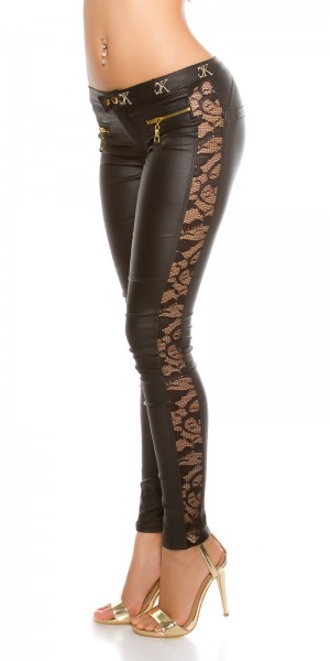 Koucla Sexy KouCla Lederlook Hose mit Spitze Wochenangebot