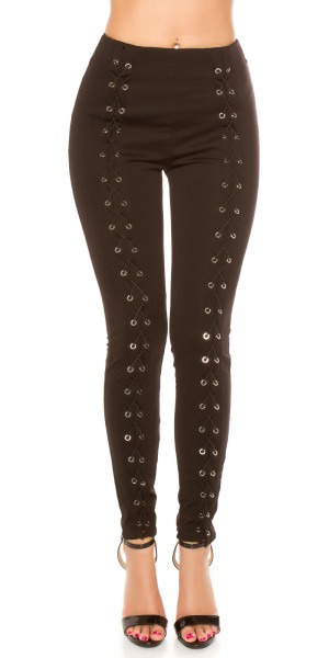 Koucla Sexy KouCla highwaist Treggings mit Schnürung Sonderangebot