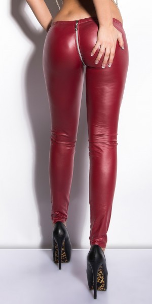Koucla Sexy KouCla Leggings im Wetlook mit Zipper Heißer Verkauf