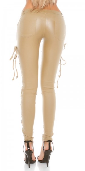 Koucla Sexy KouCla Lederlook Hose mit Schnürung Große Rabatte