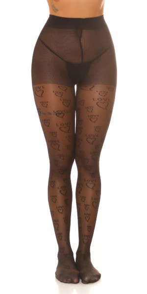 Koucla Sexy Strumpfhose mit Print "Love" Fabrikverkauf