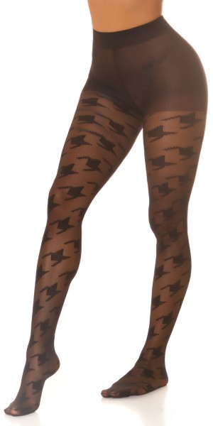 Koucla Sexy Strumpfhose mit Hahnentritt-Muster Limitierter Zeitrabatt