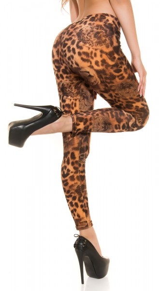 Koucla Sexy flauschige Leoleggings mit Leoface Exklusivangebot