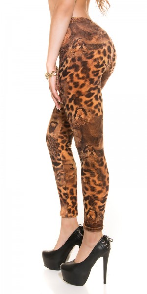 Koucla Sexy flauschige Leoleggings mit Leoface Exklusivangebot