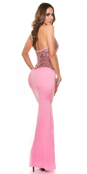 Koucla Sexy ClubStyle LongDress transparent m. Pailletten Osterangebot