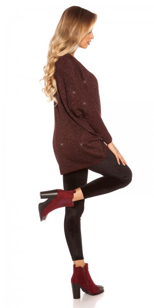 Koucla Sexy Blockabsatz-Stiefelette mit Strass Tägliche Deals