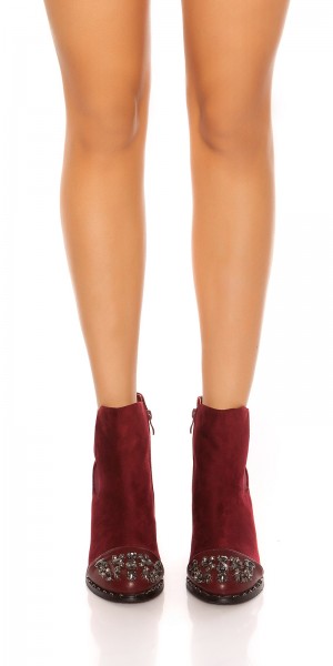 Koucla Sexy Blockabsatz-Stiefelette mit Strass Tägliche Deals