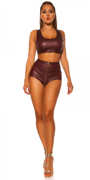 Koucla Sexy KouCla Wetlook Hotpants mit Zip Sonderangebot der Fabrik