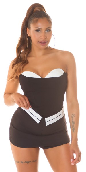 Koucla Sexy Skorts mit umgeklapptem Bund & Streifendetail Discount Store für neue Produkte