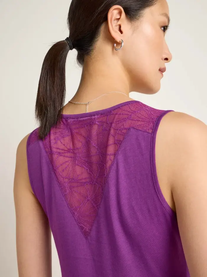 Lanius Top mit Spitzeneinsatz (GOTS) Neueste Stile