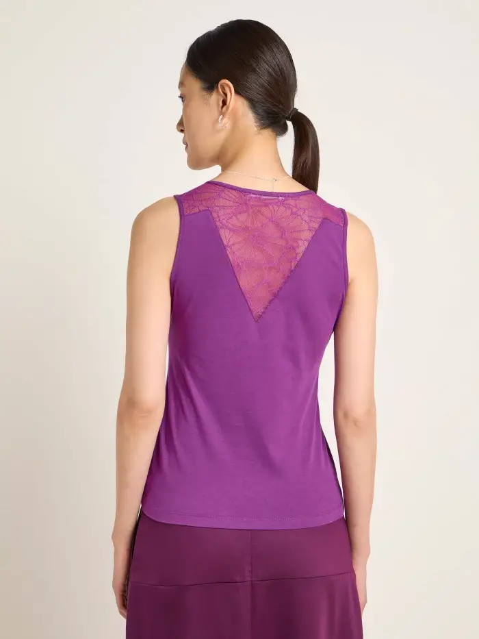 Lanius Top mit Spitzeneinsatz (GOTS) Neueste Stile