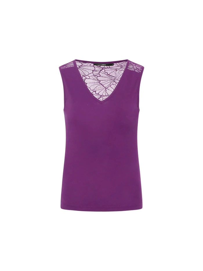Lanius Top mit Spitzeneinsatz (GOTS) Neueste Stile