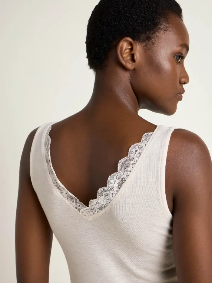 Lanius Top mit Spitze (GOTS) Discount Store für neue Produkte