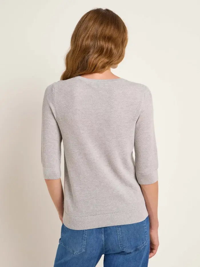 Lanius Struktur-Halbarmpullover (GOTS) Riesige Rabatte