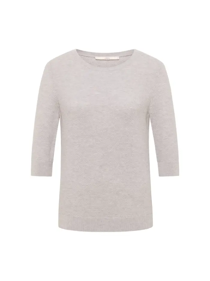 Lanius Struktur-Halbarmpullover (GOTS) Riesige Rabatte