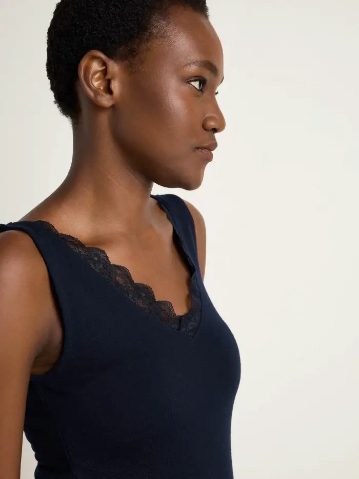 Lanius Top mit Spitze (GOTS) Fabrik Onlineshop