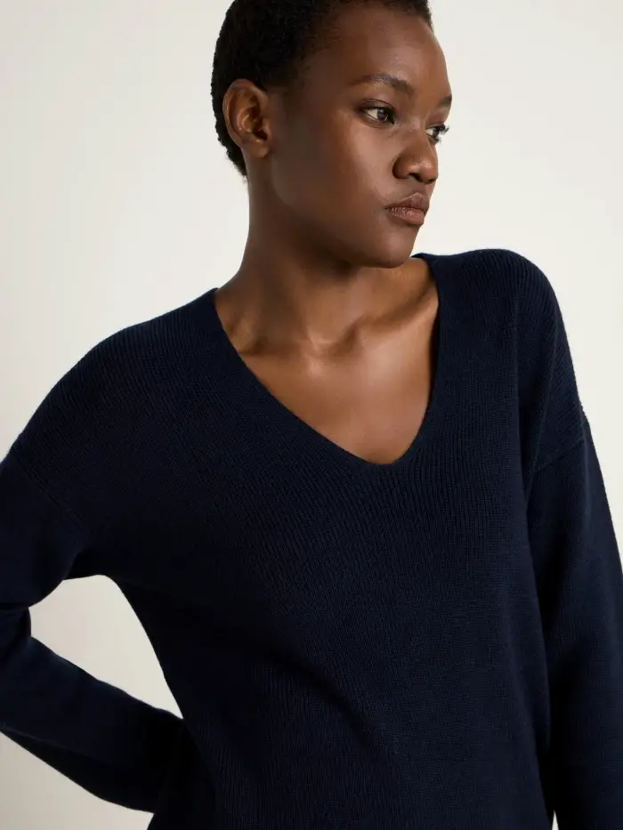 Lanius Pullover mit V-Ausschnitt (GOTS) Räumungsverkauf