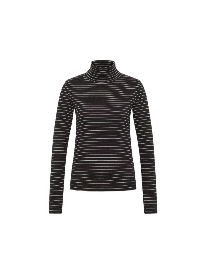 Lanius Streifen-Rollkragenshirt (GOTS) Neueste Stile