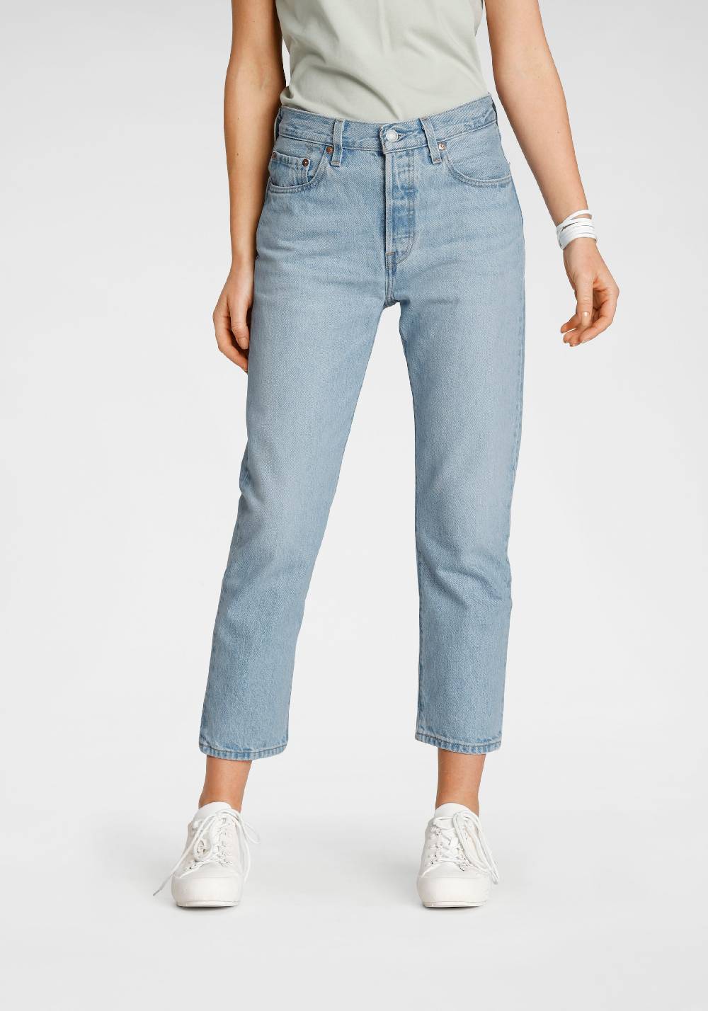 LEVI'S ® Regular Jeans '501 Crop' in Blue Denim Exklusive Angebote