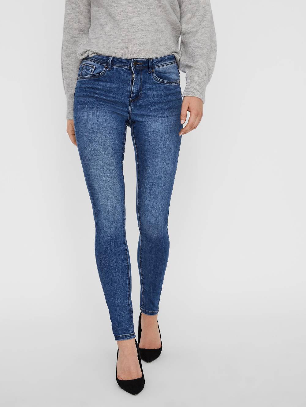 VERO MODA Skinny Jeans 'VMTanya' in Blue Denim Große Rabatte