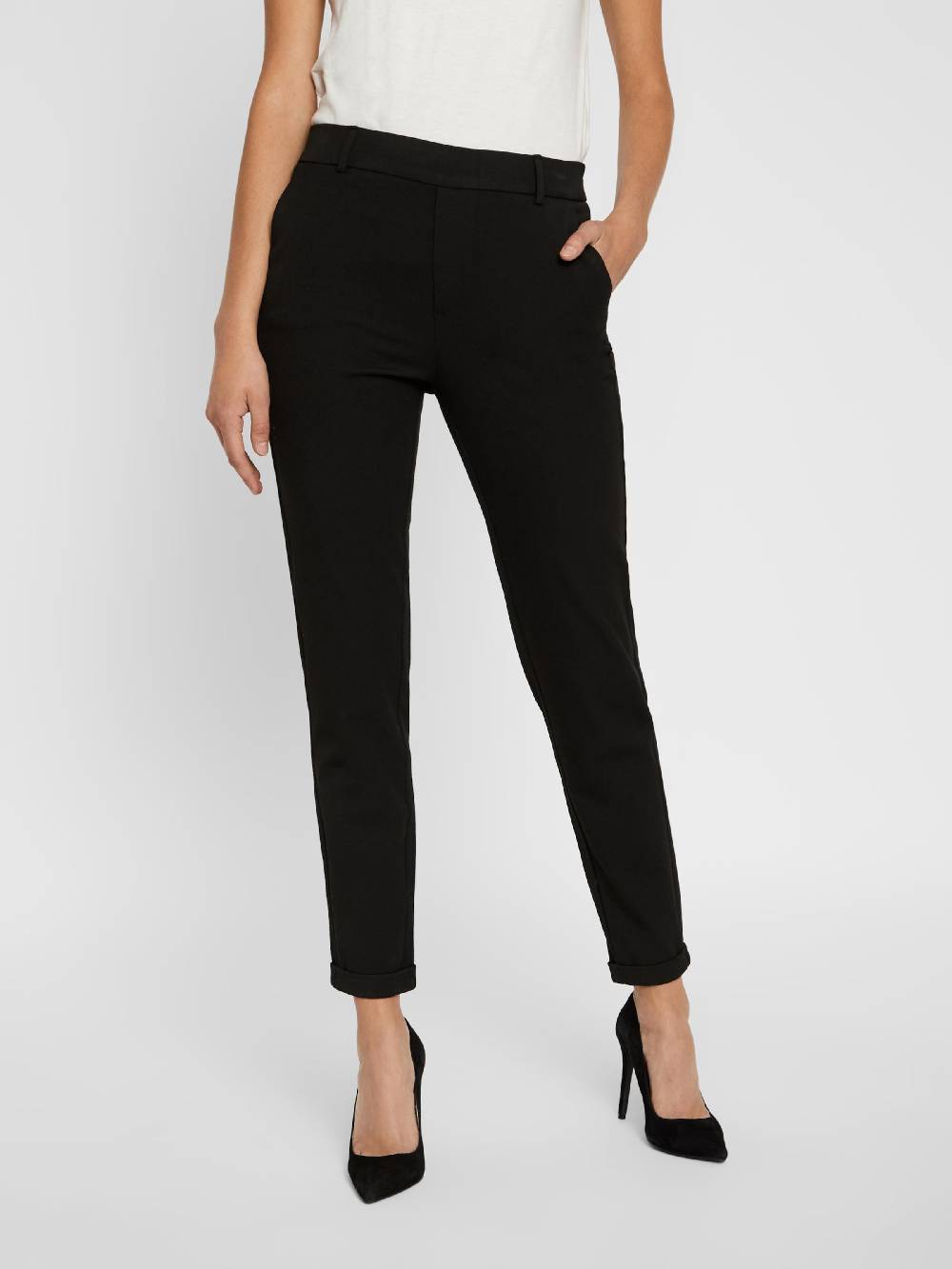 VERO MODA Regular Chino Pants 'VMMaya' in Black 50% Rabatt für begrenzte Zeit