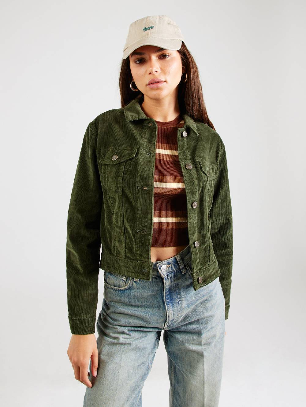 Noisy may Between-Season Jacket 'NMDEBRA' in Dark Green Online Shopping