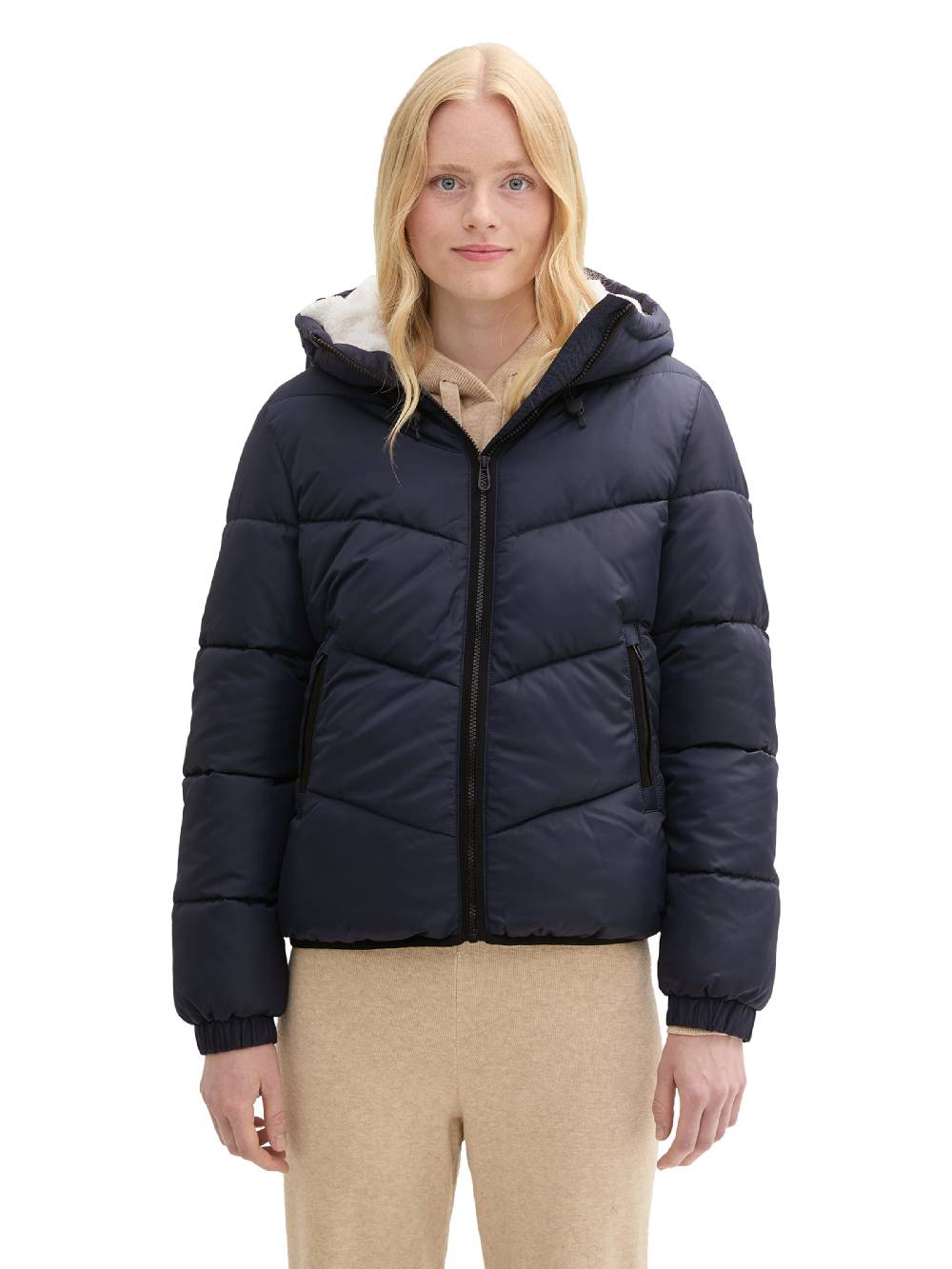 TOM TAILOR DENIM Winter Jacket in Dark Blue Preisnachlass