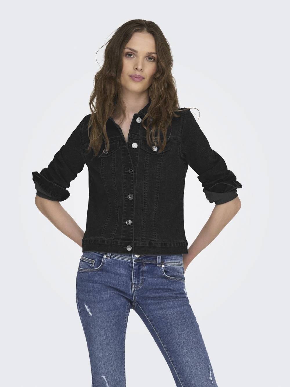 ONLY Between-Season Jacket 'MAGIC' in Mottled Black Vatertagsangebot